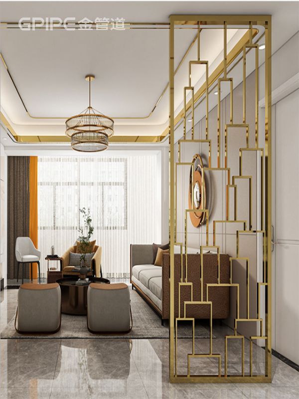 客廳多邊形不銹鋼屏風(fēng)